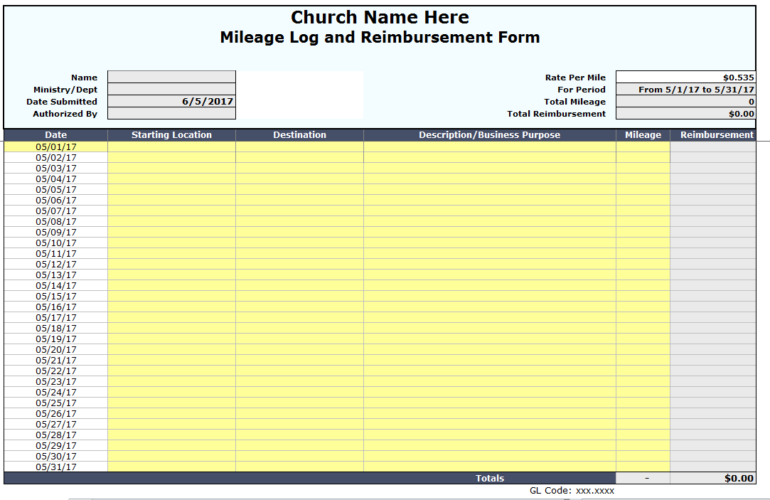 Downloadable Resource for Mileage Reimbursement